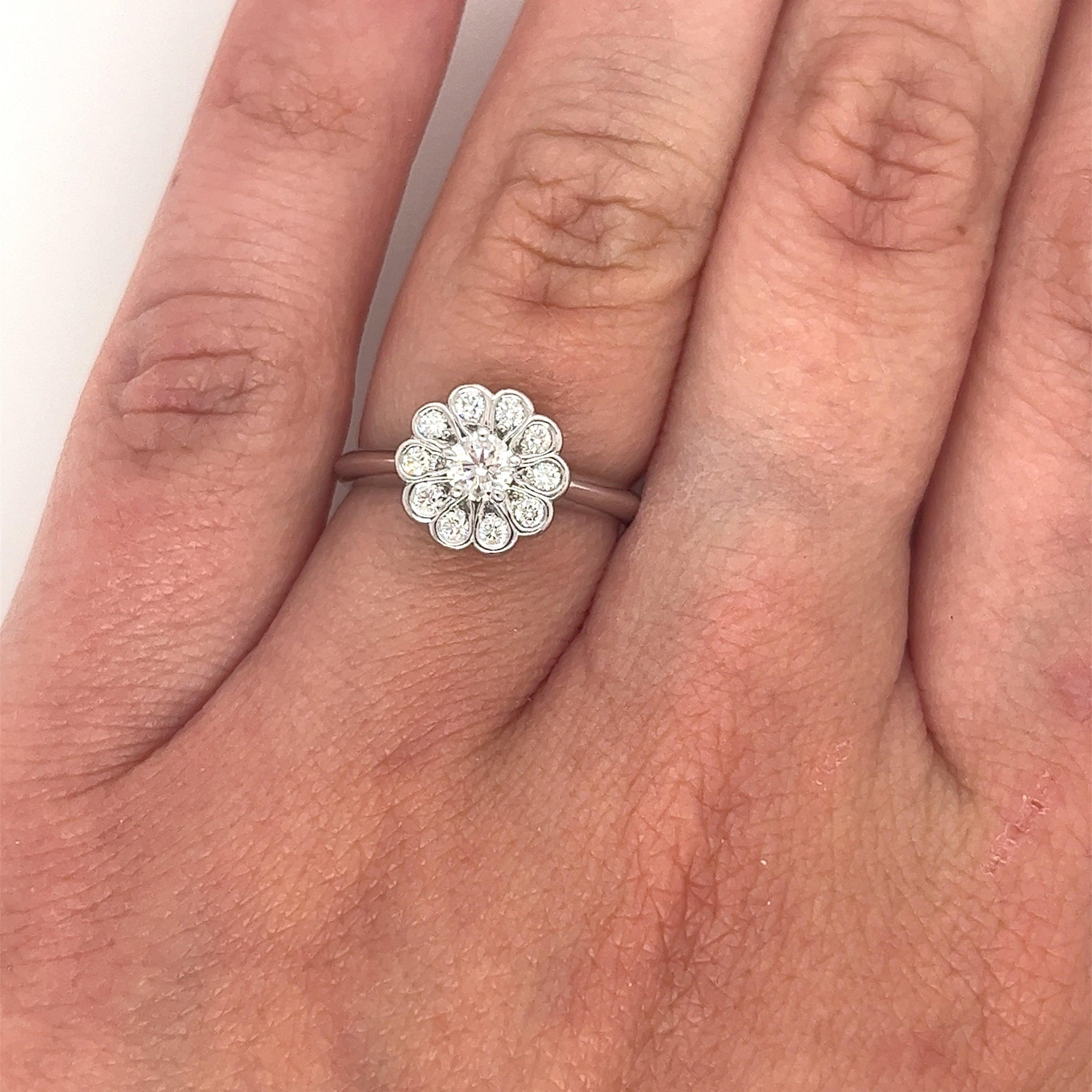 Vintage flower diamond cluster ring - Freedman Jewelers